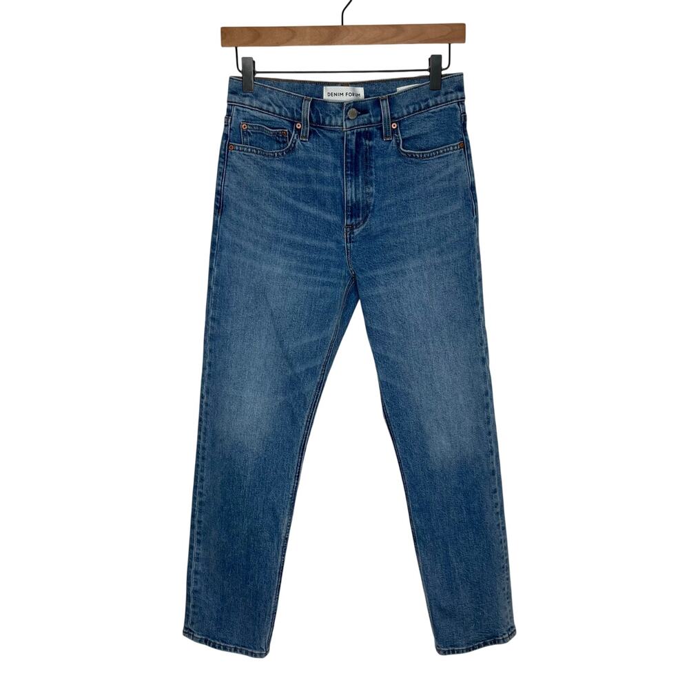 Denim Forum The ‘80s Stovepipe Hi Straight Jean 27 Blue Organic Cotton High Rise - Picture 2 of 12